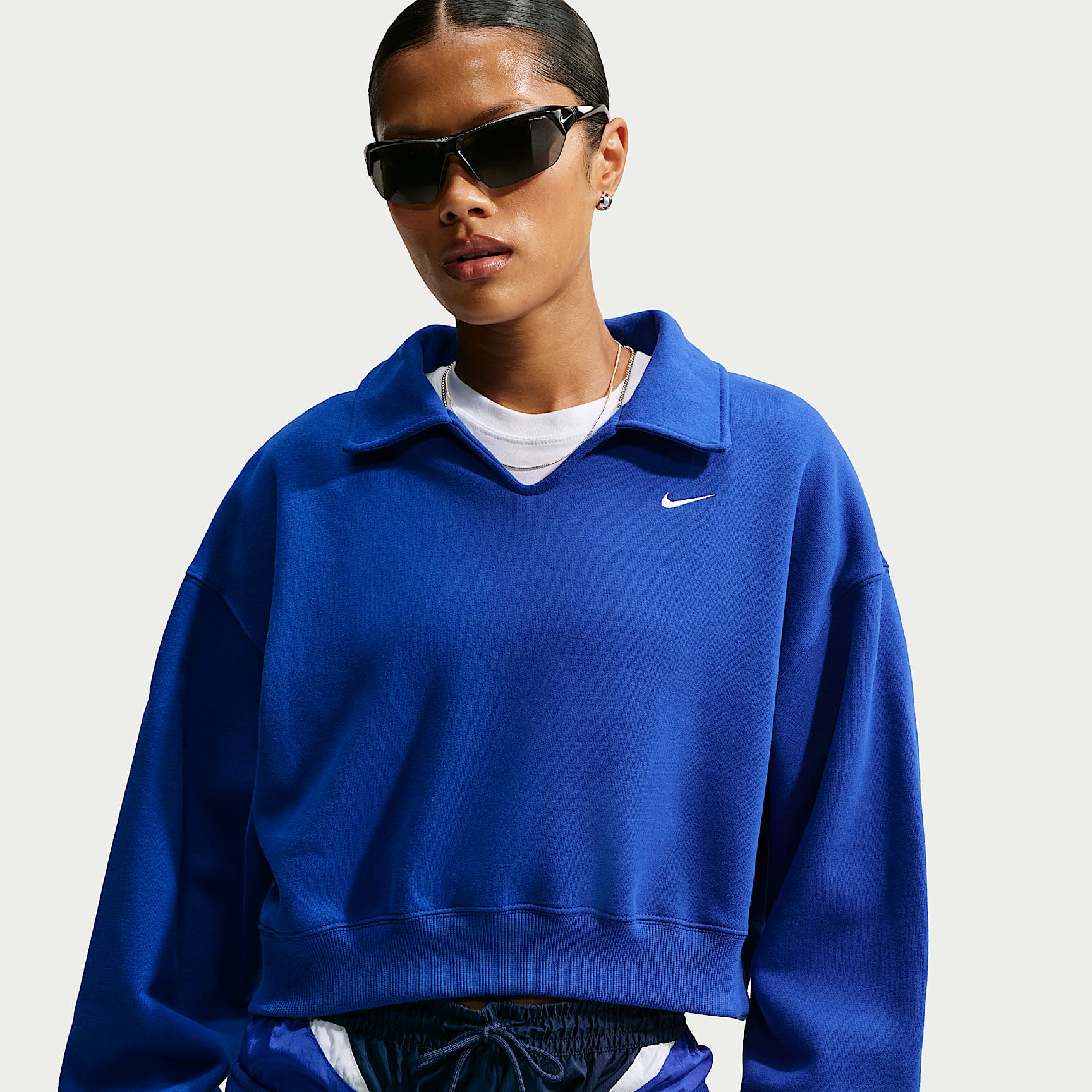 Nike Studio Fleece Medium Weight Women's Oversized Cropped Polo